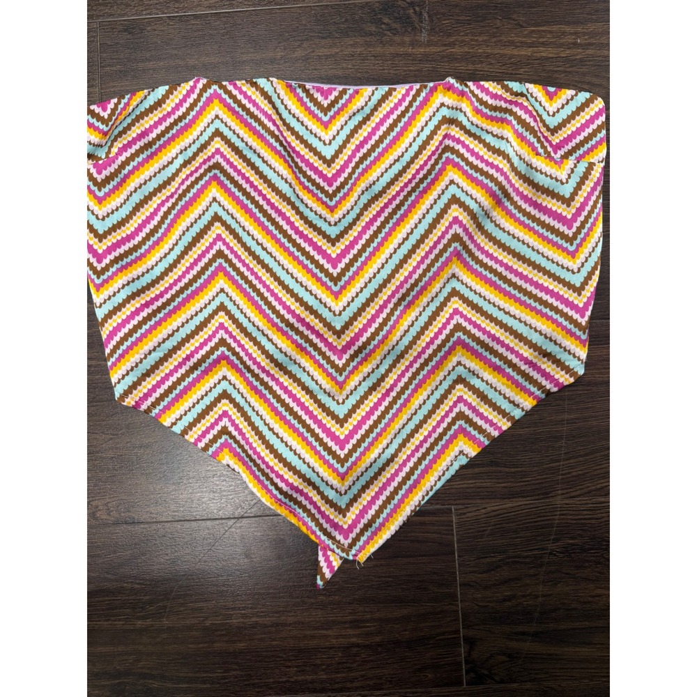 Y2K Retro‎ Chevron Print Bandana Tube Top - Size XL